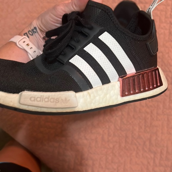 adidas Shoes - Black white pink addidas NMD 8.5 women’s